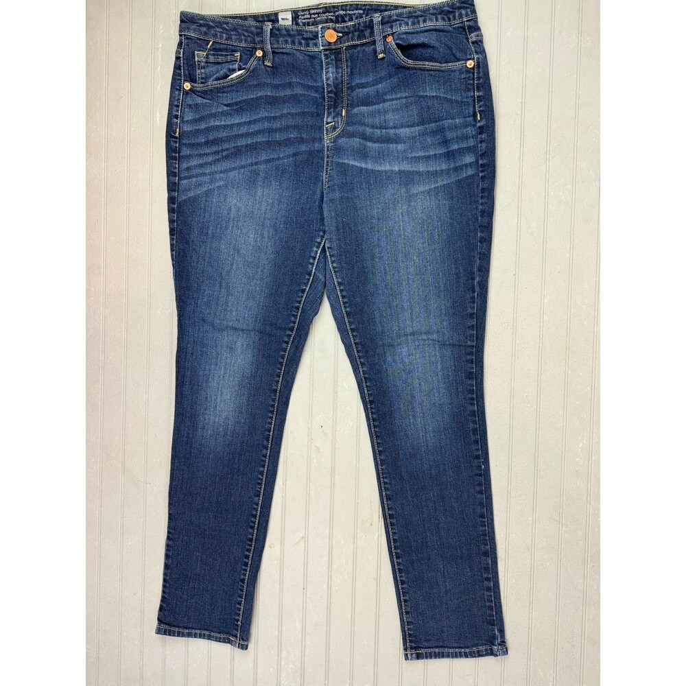 Mossimo Size 14s Short Womens Jeans Curvy Skinny Stretch High Rise Med Wash